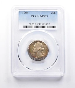 1964 Washington Quarter MS65 PCGS Beautifully Toned *7284 - Picture 1 of 3