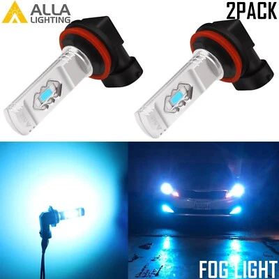 Alla Lighting Ul Aluminum Bright Blue LED H8 Driving Fog Light Bulb Lamp 8000K - Image 1 of 4