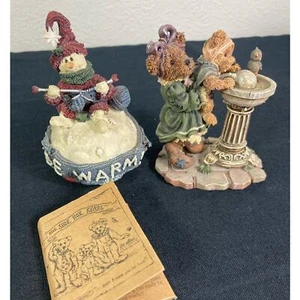 Pacchetto 2 statuine in resina Boyds & Bears Friends da collezione vacanze di Natale vintage - Foto 1 di 13