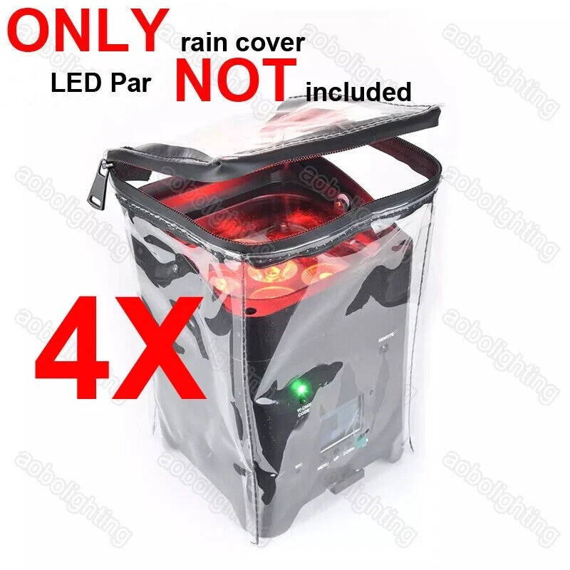 4x Outdoor DJ Disco Party Battery LED Par Can Stage Lights Waterproof Rain Cover - Image 1 of 4