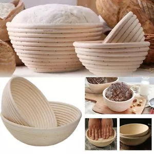Round Banneton Bread Proofing Proving Basket Storage Hamper Trays DIY Tool S M L - Imagen 1 de 14