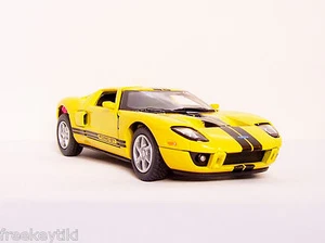 YELLOW BLACK Stripes 2006 06 FORD GT Car Diecast Model 1/36 Pull Back Sportscar - Picture 1 of 6