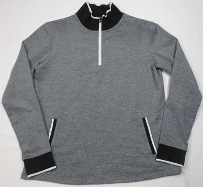 Chaqueta FootJoy Mujer Pequeña Top 1/4 Cremallera Pullover Golf Gris Negro Manga Larga Foto 1 de 4