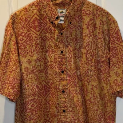 Surf Pendleton Reyn Popover Hawaiian Short Sleeve Button Up Shirt XL Orange - Image 1 of 4