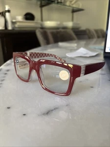 NEW Peepers Readers Blue Light 2.75 Louie Red Check Thick Square 51-22-150 - Bild 1 von 11