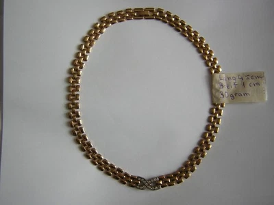 Halskette Kette Spiegel Golden 45CM X 10MM Vergoldet 750/1000 Schmuckstück Frau - Bild 1 von 3