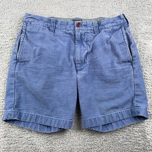 J Crew Shorts Mens 30 Blue Chino 7" Stanton Casual Flat Front Preppy Cotton - Picture 1 of 9