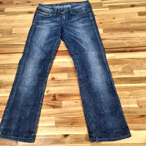 G Star Raw 3301 Jeans Dark Blue Denim Jeans Straight Men Size 27 L26 Hemmed - Foto 1 di 16