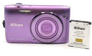 Nikon COOLPIX S3500 Purple Compact Digital Camera Tested Working from Japan VHTF - Picture 1 of 12