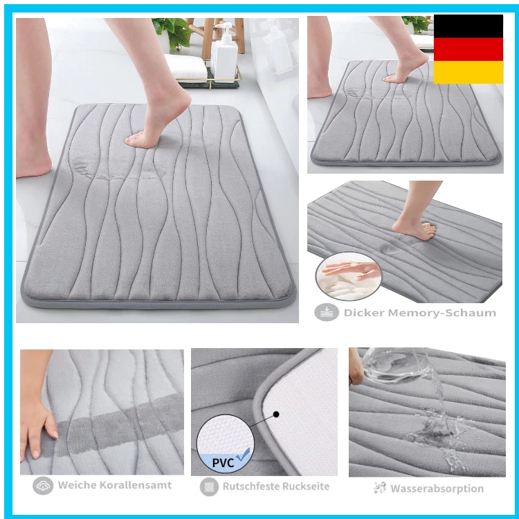 Homaxy Memoryschaum Badezimmerteppich Weich Badematte rutschfest Badteppich - Bild 1 von 4