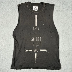 UNIF Shirt Gr. XS grau Tank Top ärmellos Hell Is Hot Distressed Unisex Grunge - Bild 1 von 10