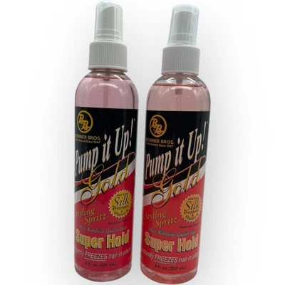 Bronner Brothers Pump It Up Styling Spritz Gold Super Hold 8 fl oz Lote 2 NUEVO Foto 1 de 3