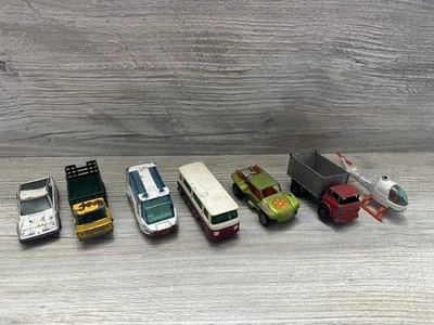 Vintage Mixed Lot Of 1:64 Scale Diecast Cars Lesneu, Hotwheels Etc. *All Damaged - Image 1 of 4