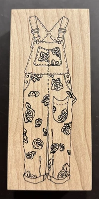 Stampa Rosa Garden Bibs 2002 Alesa Baker Designs G67-4 Mounted Rubber Stamp - Image 1 of 3