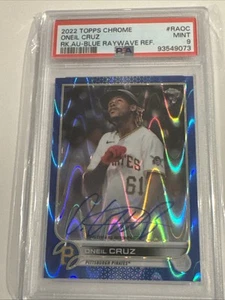 2022 Topps Chrome Oneil Cruz Rookie Auto Blue Raywave Ref /150 #RA-OC PSA 9 - Bild 1 von 3