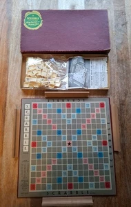 1956 Vintage Scrabble Brettspiel selten J. W. Spear & Sons erste Plastiksteine - Bild 1 von 24