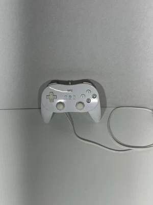 White Nintendo Wii Classic Controller Pro WIRED OEM Official RVL-005 Remote Used - Image 1 of 4