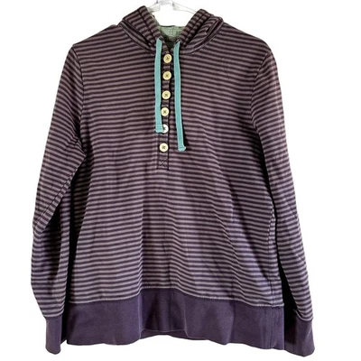 Sudadera con Capucha Boden Rayas Botón Frontal Ajustable Ribete Acanalado 100% Algodón Púrpura 12 Foto 1 de 4