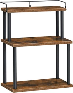 HOOBRO Gewürzregal gratis 38 x 18 x 50 cm (L x B x H), rustikal braun, schwarz  - Bild 1 von 8