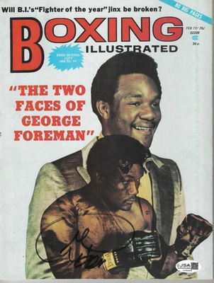 Revista Ilustrada de Boxeo George Foreman Firmada Autografiada Febrero 1973 JSA Foto 1 de 2