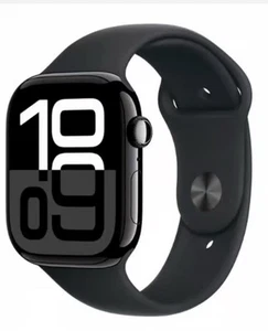 Apple Watch Series 10 GPS 42mm Boîtier en Aluminium Noir de Jet avec Bracelet Sport Noir S/M - Photo 1 sur 4