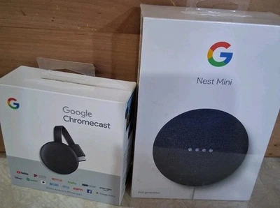 Google Chromecast 2nd generation Nest Mini  Plus Media Streamer, NEW - Image 1 of 3
