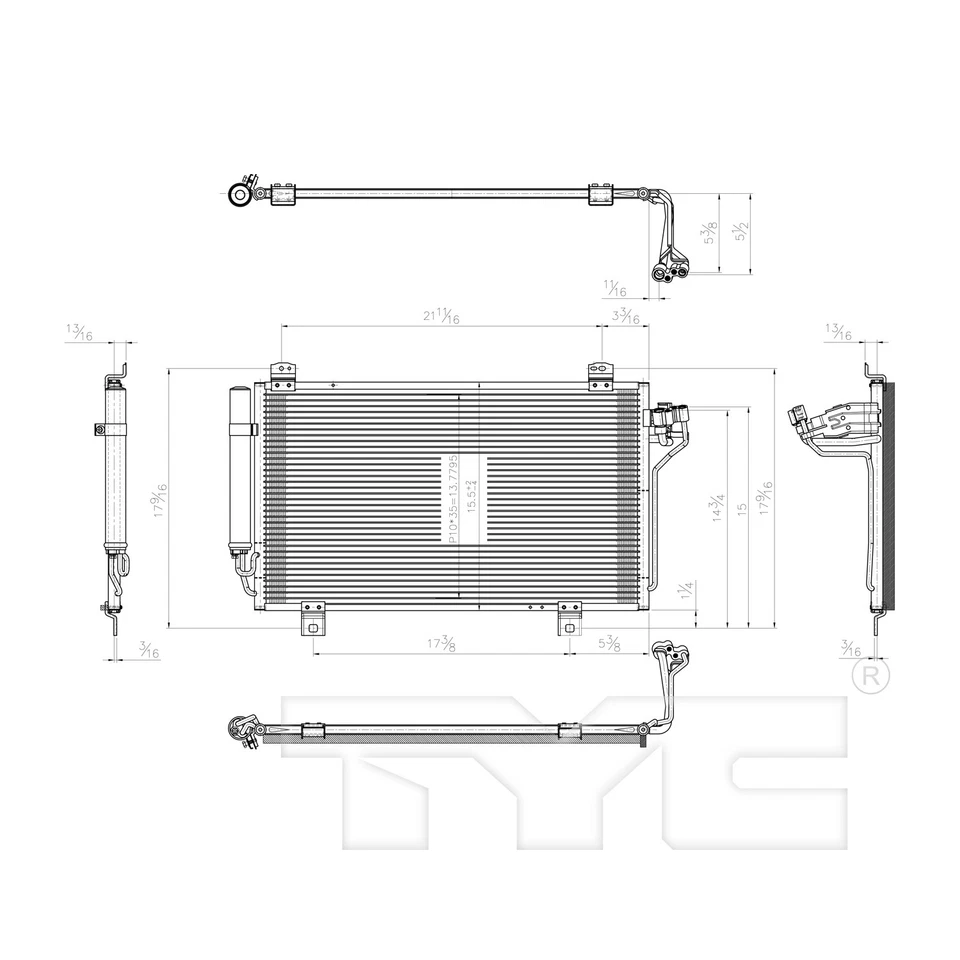 Condensador de CA para 14-18 Mazda Mazda-3/Mazda-6 con receptor y secadora (PFC) Foto 1 de 2
