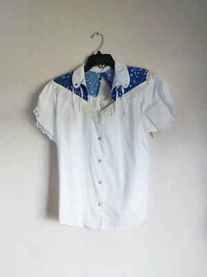 Carrols Country Creations Ковбойский Западный Топ Синий и Белый С Юбкой Ремнем - Изображение 1 из 4