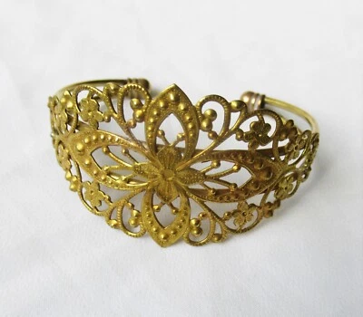 Brazalete de latón crudo 6 piezas bracelect filigrana soldado 63 mm Foto 1 de 4
