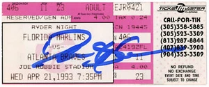 Deion Sanders Autographed Atlanta Braves 4/21/1993 @ Marlins Ticket BAS 37178 - Picture 1 of 2