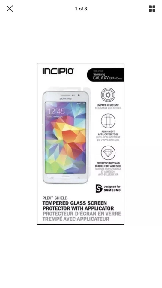 Protetor de tela Incipio Samsung Galaxy Grand Prime vidro temperado PLEX! - Imagem 1 de 4