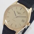 LONGINES 1663 Automatic Gold Dial Gold Plated Stainless Leather mens watch