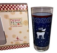 Debbie Mum Set of 4 Drinking Glass Set Reindeer and Polar Bears NIB