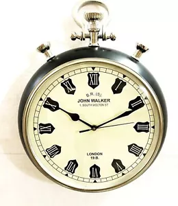Antiguo Reloj Victoria Marino Negro 30,48 cm Náutico Colgante de Pared Decoración - Imagen 1 de 5