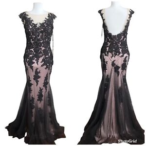 Alyce Paris Sequin Beaded Lace  Gown Womens 8 Formal Dress Prom Gala 5766 