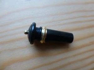 GEIGENENDSTIFT, EBENHOLZ, VOLLE GRÖSSE 4/4, MIT MESSINGSTIFT UND KRAGEN. VERKÄUFER UK!! - Bild 1 von 2