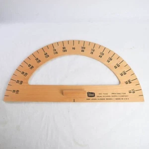 Ideal USA große Holz Holz Winkelmesser Tafel Kreidetafel Zeichnung 15,5" breit - Bild 1 von 5
