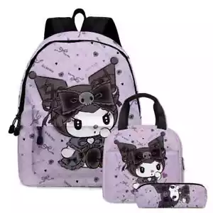 3er/Set Mochila Escolar Kuromi Rucksack Brotzeittasche Federmäppchen Kinder Schultasche - Bild 1 von 28