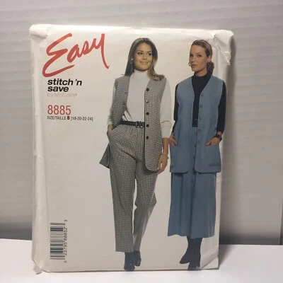 Easy Stitch 'n Save 8885 Size 18-24 Misses' Lined Vest Pull-on Pants and Skirt - Image 1 of 3