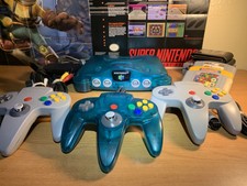 Nintendo 64 Ice Blue Console Bundle (Tested Working)