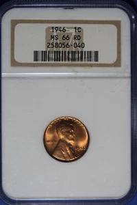 1946 NGC MS66RD LINCOLN CENT #B49926 - Picture 1 of 2