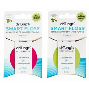 DrTung's Smart Floss - Filo interdentale naturale, senza PTFE e PFAS, 90 piedi (confezione da 2) - Foto 1 di 7