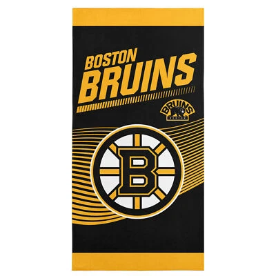 Toalha de praia Boston Bruins 30 x 60 licenciada oficialmente NHL - Imagem 1 de 4
