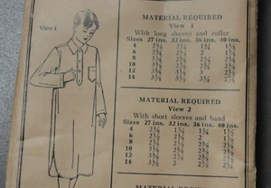 Antique 1920s PICTORIAL REVIEW Sewing Pattern BOYS LONG NIGHTSHIRT 14 yrs UNUSED - Picture 1 of 5