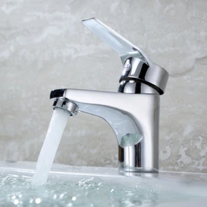 Grifo de lavabo de baño cromado mezclador latón acero inoxidable grifo de una sola palanca - Imagen 1 de 8