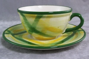 Vintage USA California Dinnerware Vernon Kilns Gingham Cup/Saucer - Picture 1 of 2