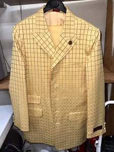 kids suit size 16R waist29, color gold with square pattern. - Picture 1 of 3