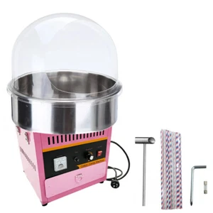 1000W Pink Commercial Cotton Candy Machine W/ Cover Sugar Floss Maker Machine - Picture 1 of 21