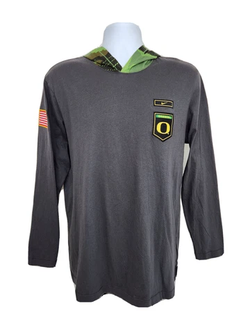 Oregon DUCKS Football TEAM ISSUED Nike Veteran's Day HOODIE Jacket     Men's  L Cover