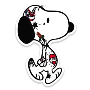 Tattooed Beagle Dog Inspired Vinyl Sticker - Picture 1 of 1